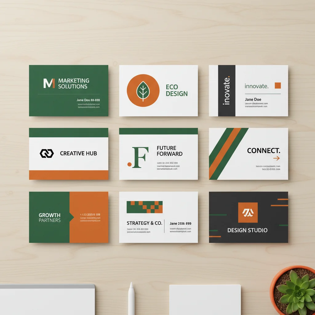 Professional business card design templates and layouts